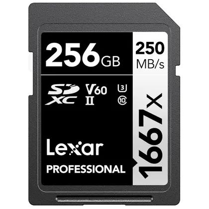 Cartão de Memória Lexar Professional 256GB 1667x 250MB/s SDXC UHS-II