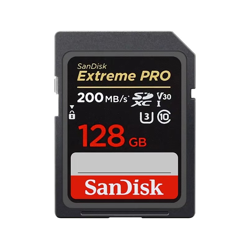 Cartão de Memória SDXC 128GB SanDisk SD Extreme Pro 200MB/s UHS-I V30 U3 Alta Velocidade para Câmeras Filmadoras Drones