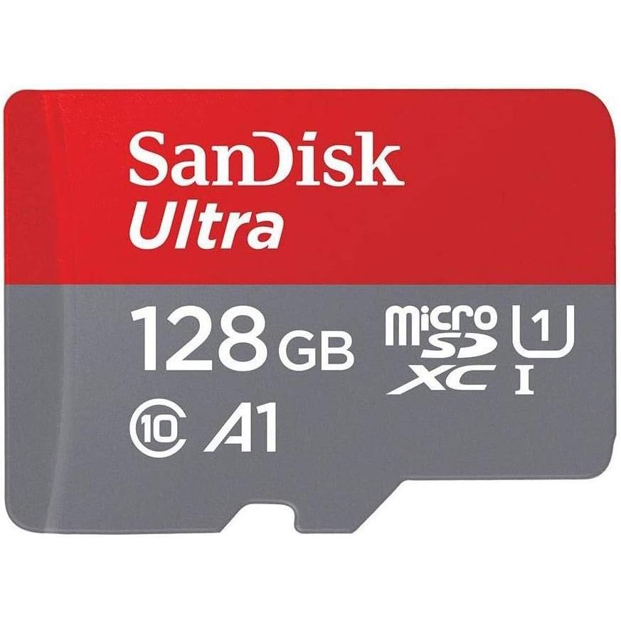 CARTÃO DE MEMORIA SANDISK 128GB ULTRA MICRO SDXC UHS-I COM ADAPTADOR CLASSE 10 A1 FULL HD 100MB/S