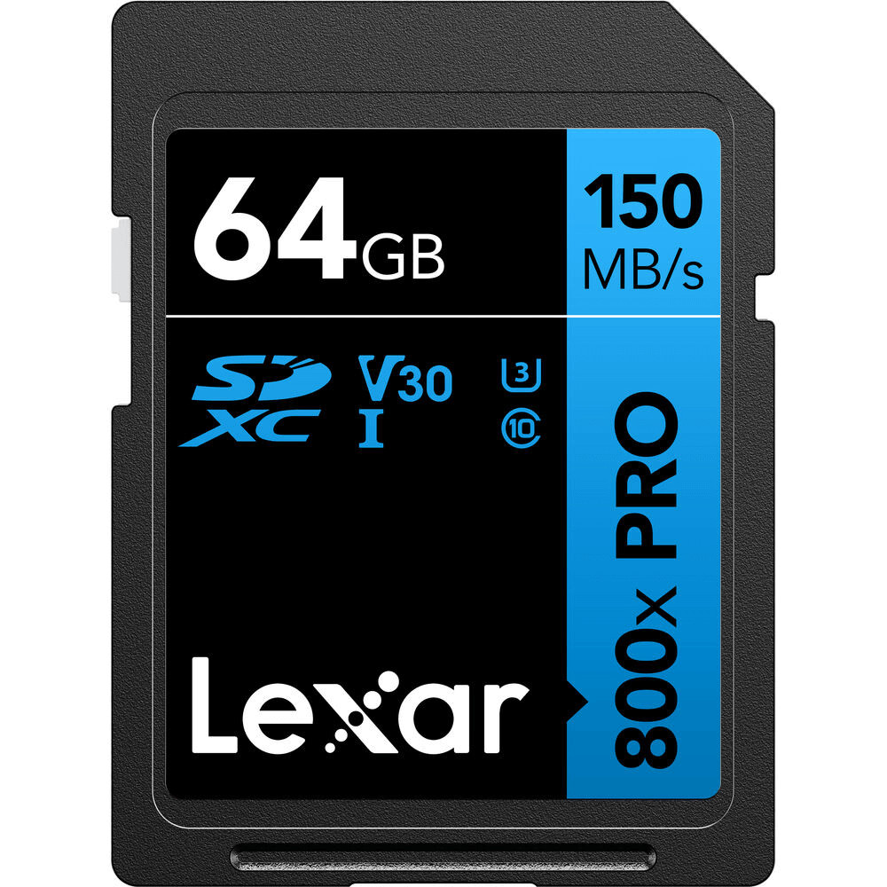 Cartão SDXC 64Gb Lexar Blue 800x Pro 150Mb/s UHS-I / V30 / U3