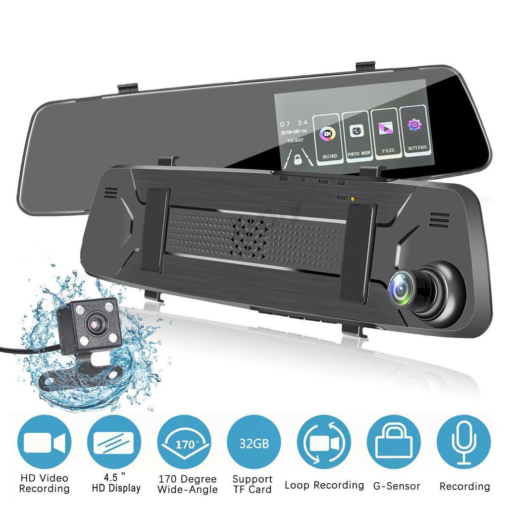 Gravador De Condução De 4.5 Polegadas HD 1080P IPS Tela Sensível Ao Toque Painel Do Carro DVR Câmera Vídeo Dashcam G sen