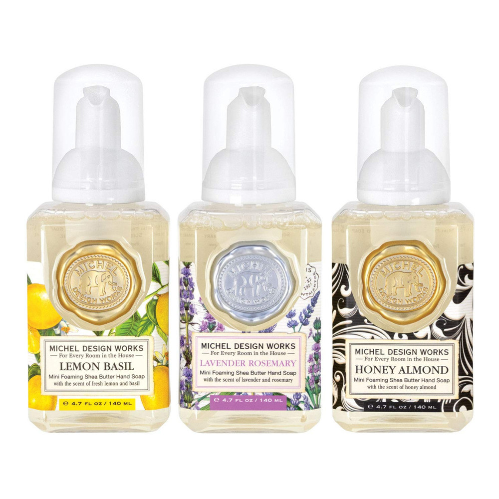 Conjunto 3 Mini Sabonetes Líquidos Lavender Rosemary, Lemon Basil, Honey Almond Michel Design Works
