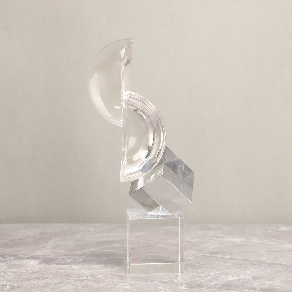 EB4H European-style transparent, geometric crystal tabletop ornaments, suitable for model homes, offices, living rooms,