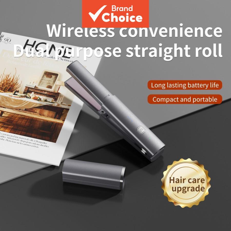 Alisador de cabelo portátil sem fio, para alisar e cachear. Recarga Tipo-C, bateria de 2600 mAh, potência de 40 W,