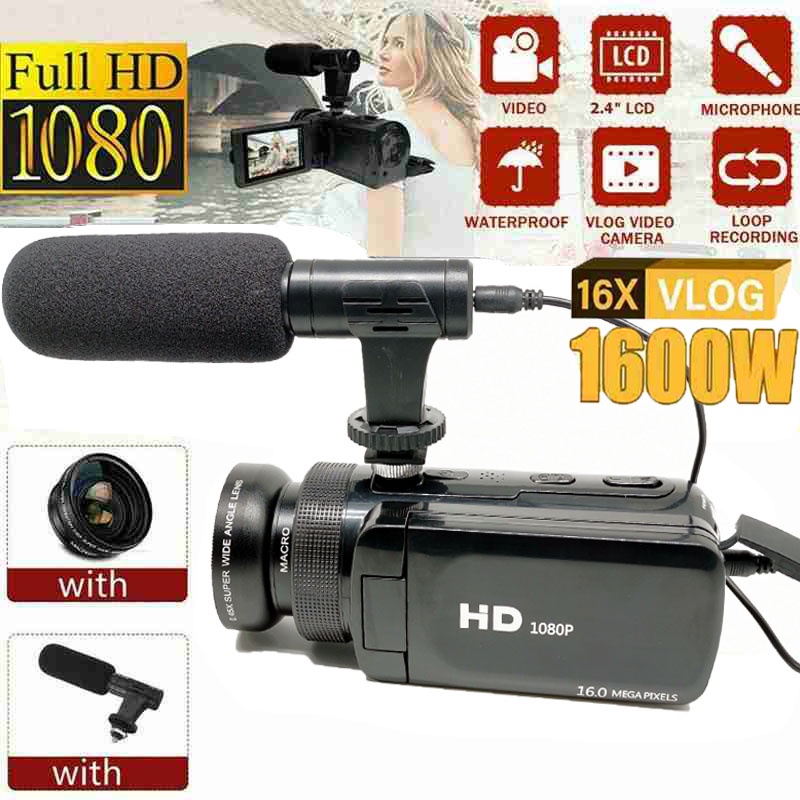HD 1080P Câmera De Vídeo Digital Zoom 16x Para 4k 60fps Profissional Filmadora Gravação Foto
