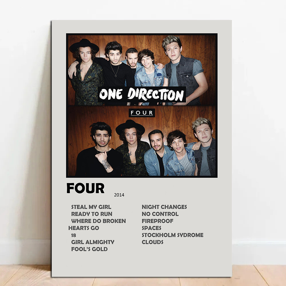 s Placas Decorativas One Direction Four Album em MDF 28x20 13x20 cm  Divertido MDF