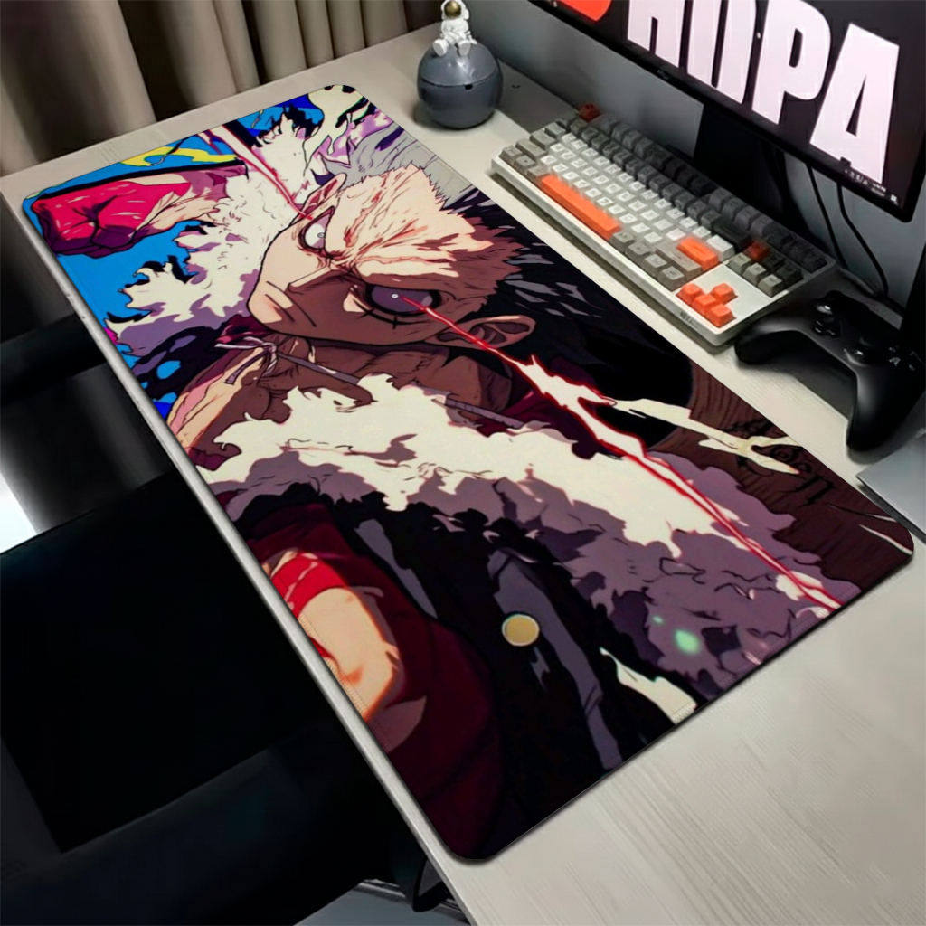 MousePad Speed Gamer Antiderrapante Bordas Costuradas Confortavel Liso Com Estampa De Anime One Piece Luffy Gear Four