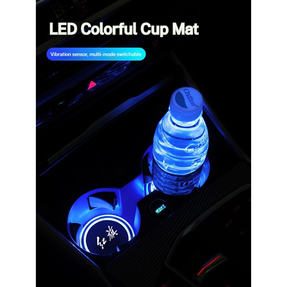 Luzes De Suporte De Copo LED Para Carro De 7 Cores Hongqi H5 H6 H7 H9 E-QM5 HS3 HS5 HS6 HS7 HS3 LS5