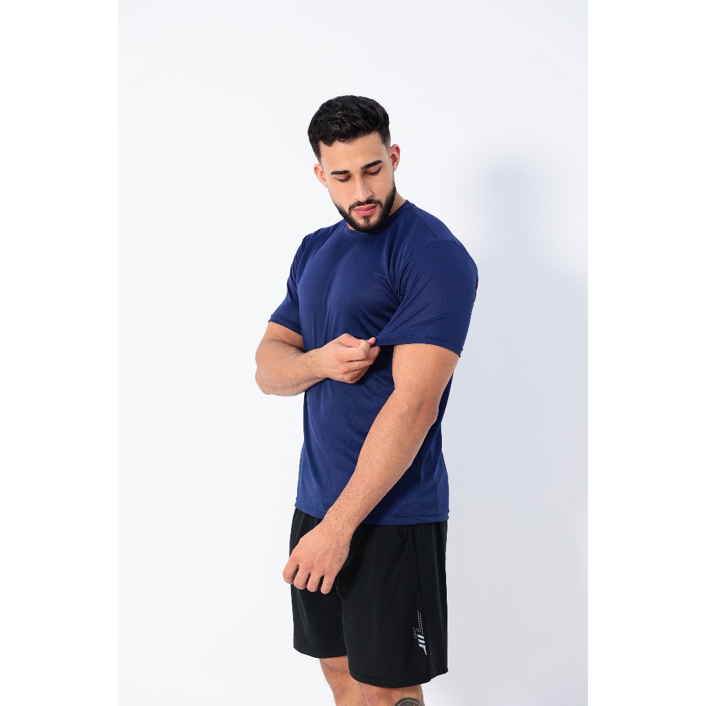 Camiseta Dry Fit Lisa Manga Curta Masculina Deportiva Gym Running Transpirable