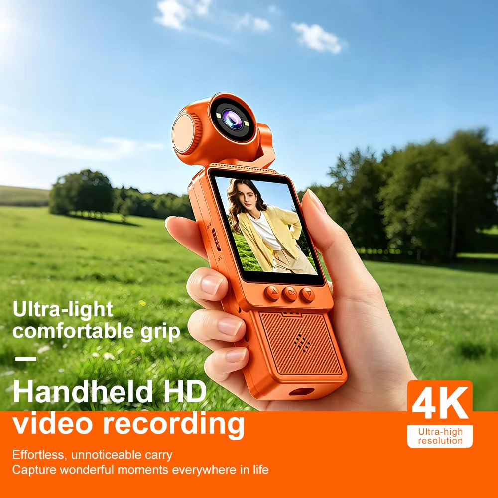 Câmera De Ação 4K HD WiFi Bike Dashcam Visão Noturna Gravação De Áudio E Vídeo 270 ° Corporal Vestível Com Lente Giratór