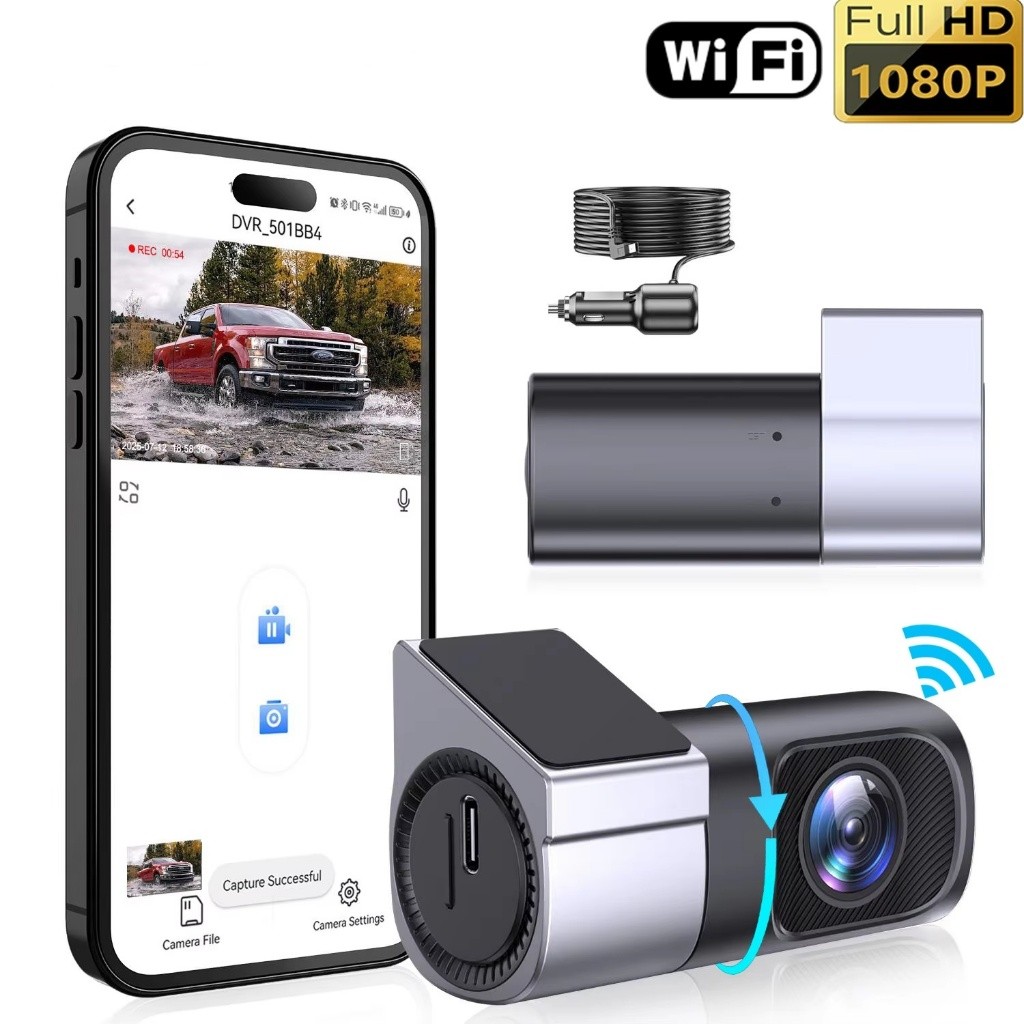 1080P HD WiFi Mini Dashcam Oculto , Câmera Infravermelha Para Carro Com Visão Noturna , Monitoramento De Estacionamento