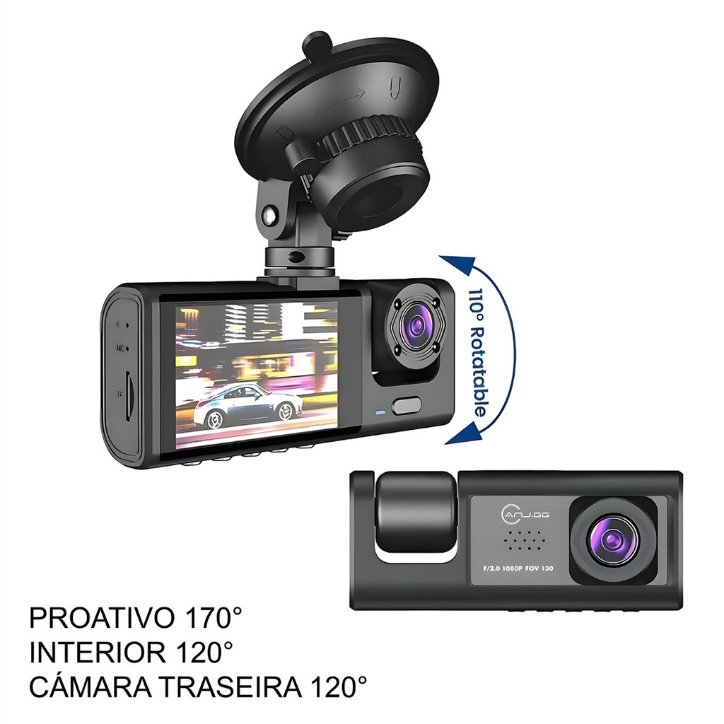 Câmera Veicular Dashcam com WIFI e App Full HD 1080P Visão Noturna Sensor G