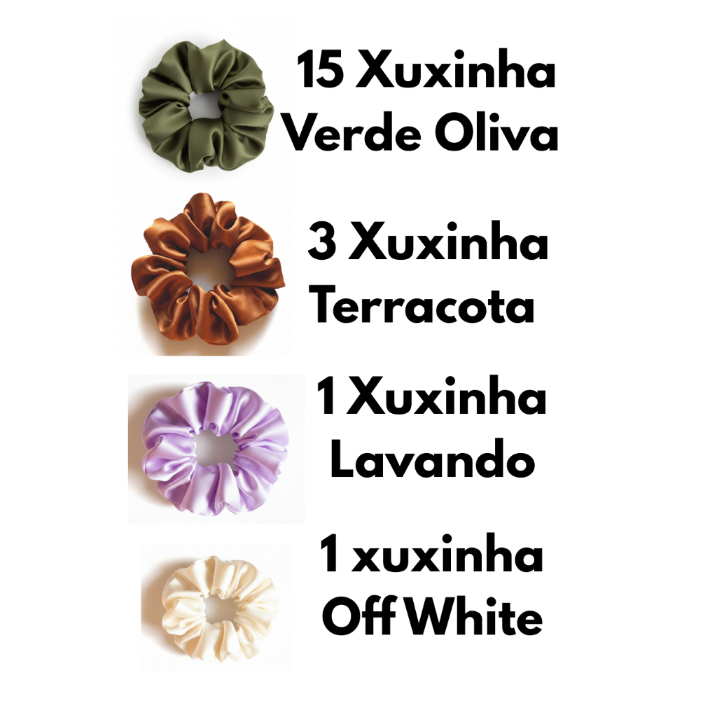 Kit de Xuxinhas de Cetim – Cores Variadas para Todos os Estilos!