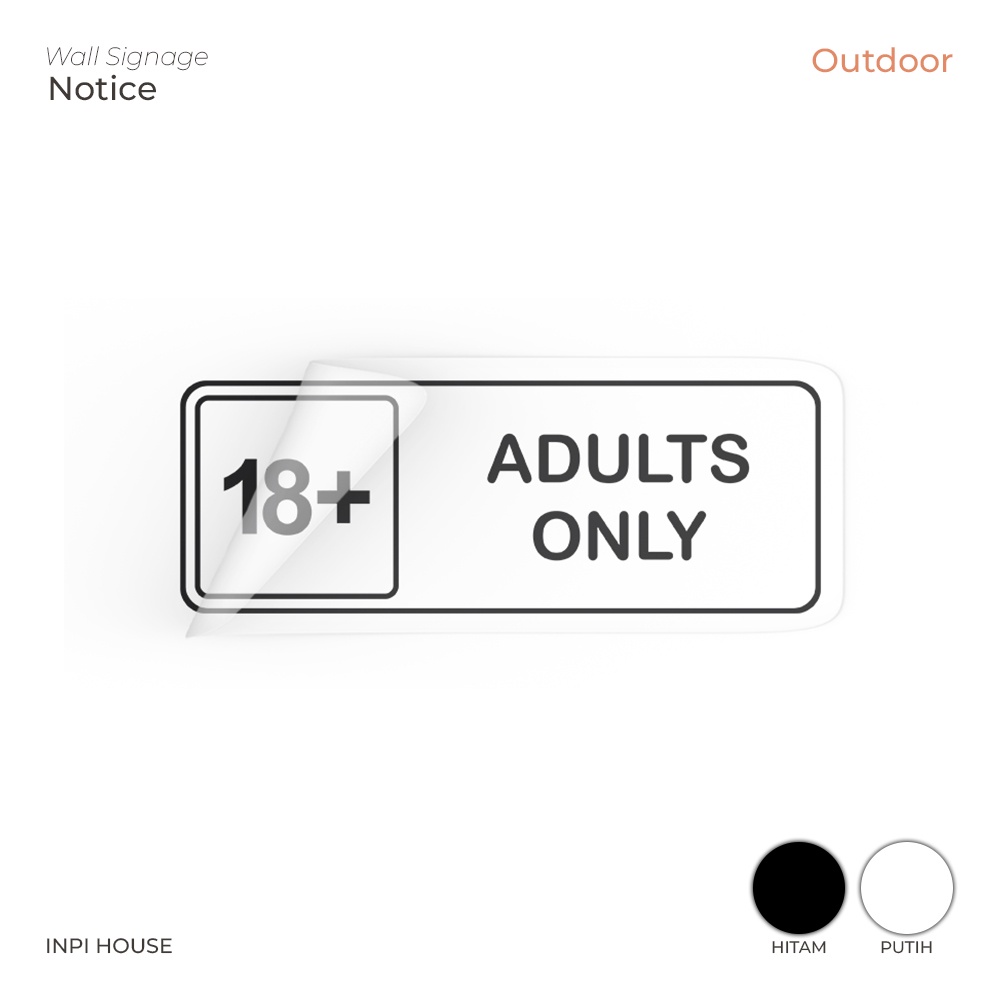 INPI HOUSE Signage Somente Adulto-Placa De Limite De Idade Adulta , Mais De 18 Sinais-Adesivos