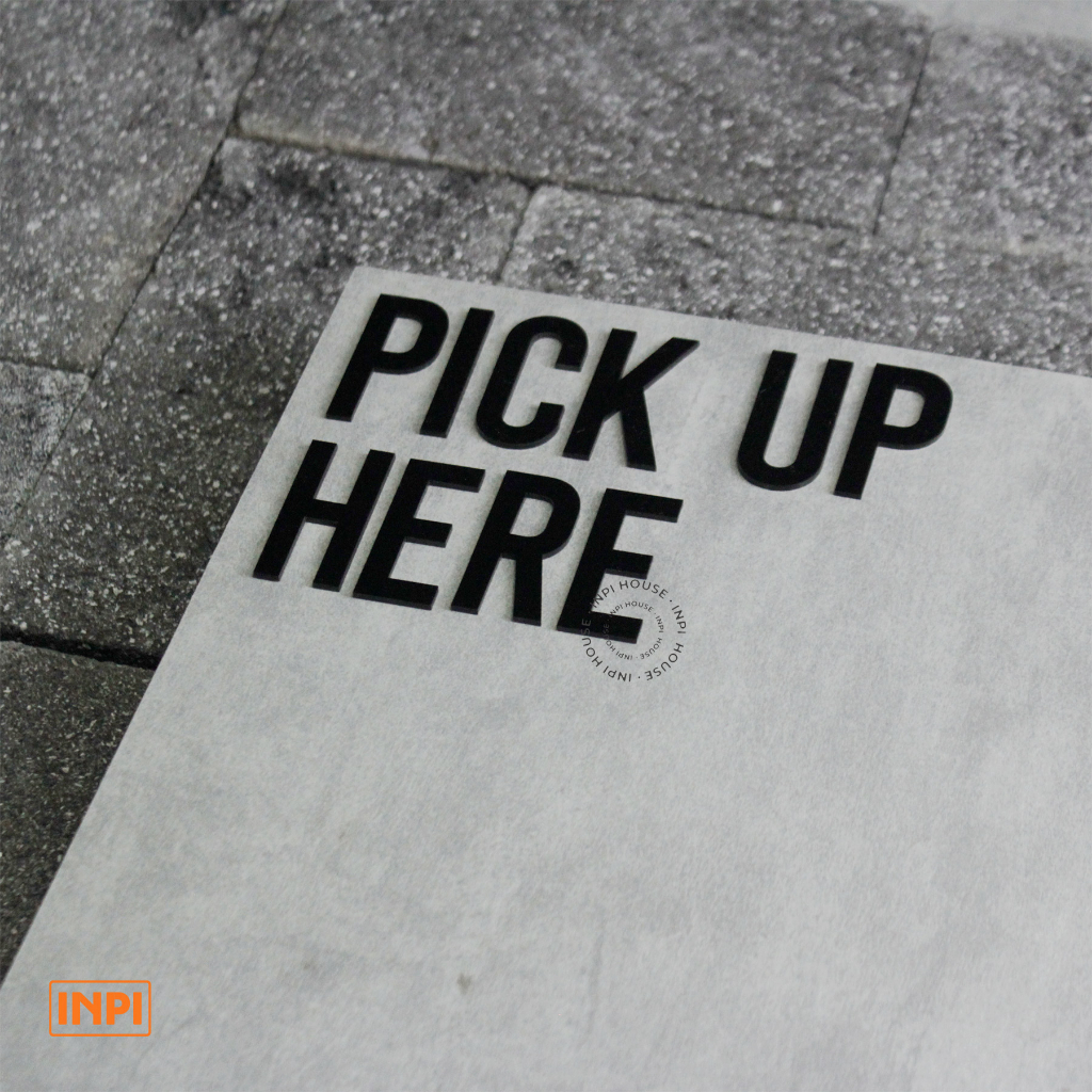 INPI HOUSE Signage Pick Up Area & Box-Placa De Sinalização De Caixa , Área De Viagem-Acrílico 5cm