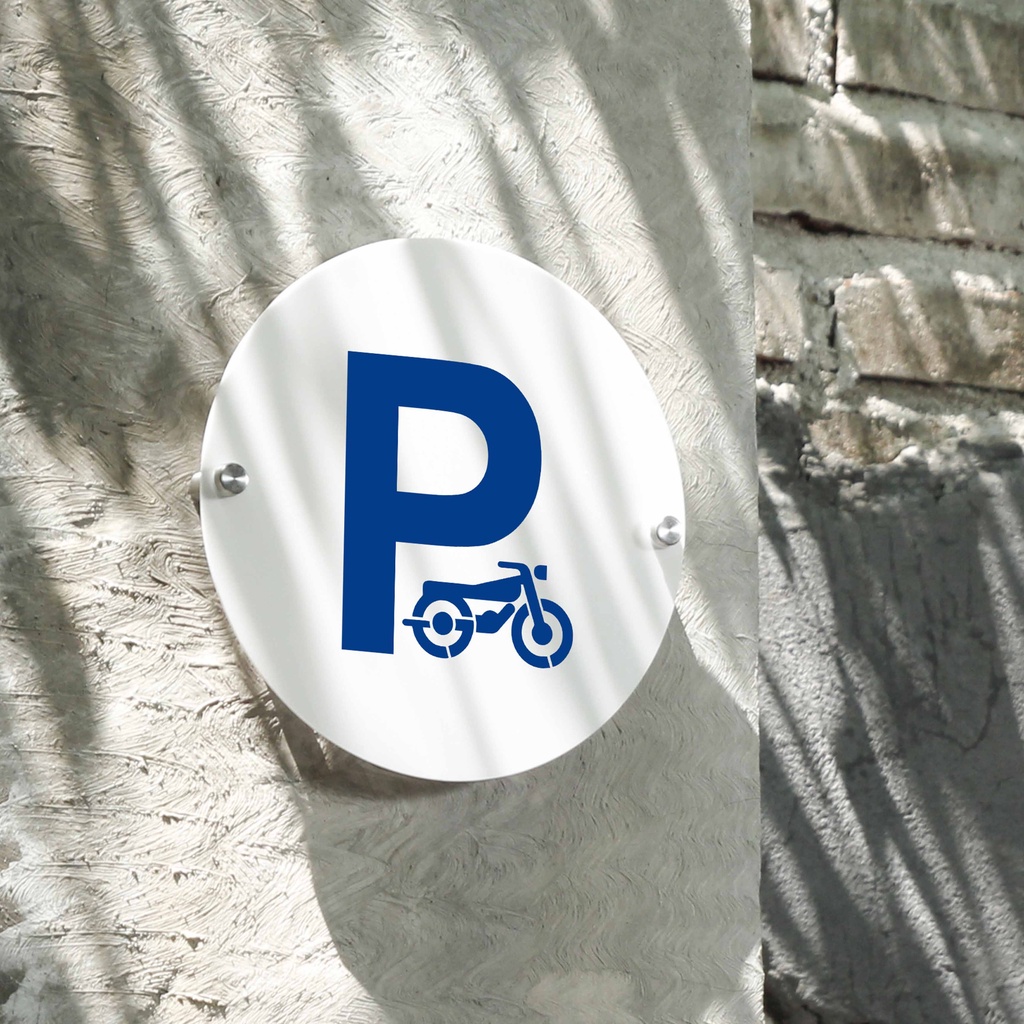 INPI HOUSE Signage Estacionamento De Motocicleta-Placa De Sinalização De Área De Acrílico + Adesivo Reflexivo