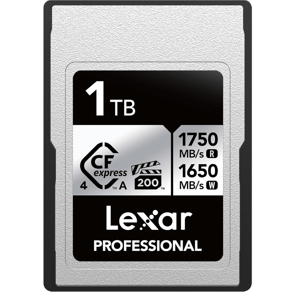 Cartão CFexpress Type A 1TB Lexar Professional Silver 1750MB/s PCIe 4.0 8K VPG200