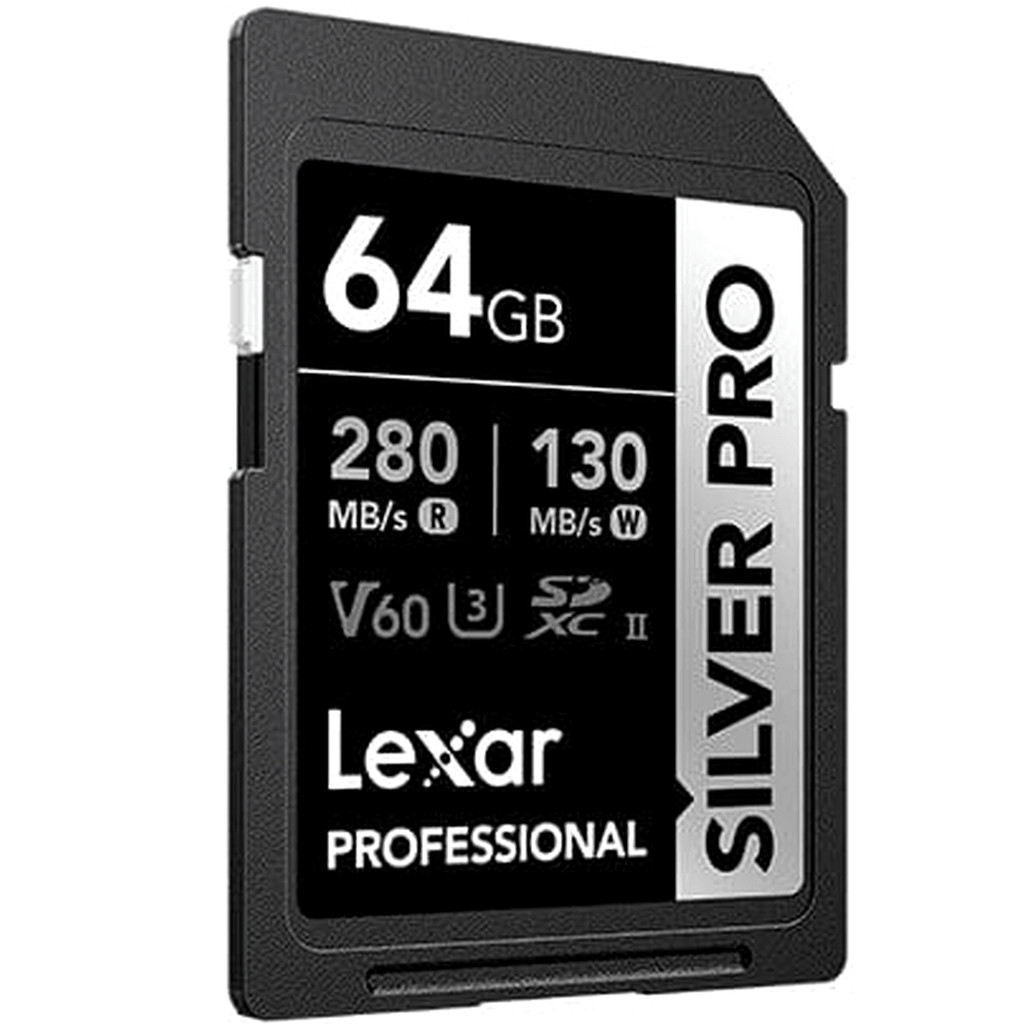 Cartão SDXC 64GB Lexar Silver Pro 4K 280MB/s UHS-II V60 U3