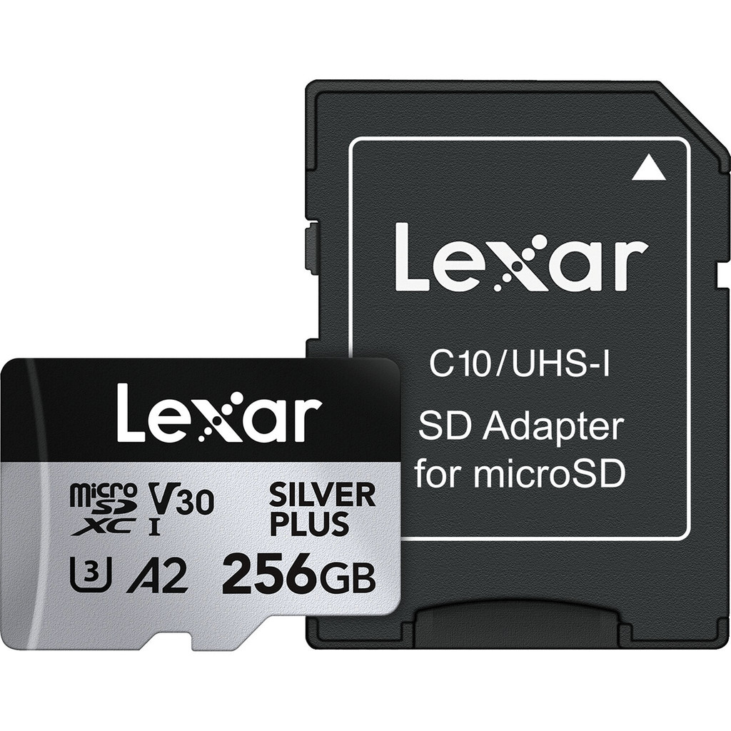 Cartão MicroSDXC 256Gb Lexar Silver Plus Profissional 4K 205Mb/s UHS-I / V30 / U3 / A2 / Classe 10
