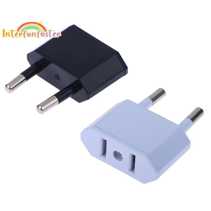 [Interfunfasterfunb] 2 Unidades Adaptador Ue Conversor De Viagem American China Eua Para Plug Euro Elétrico AC Electric