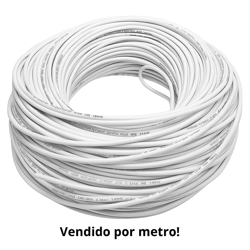 Cabo 8 AWG 200°C Silicone Branco Pan Electric - Vendido por metro