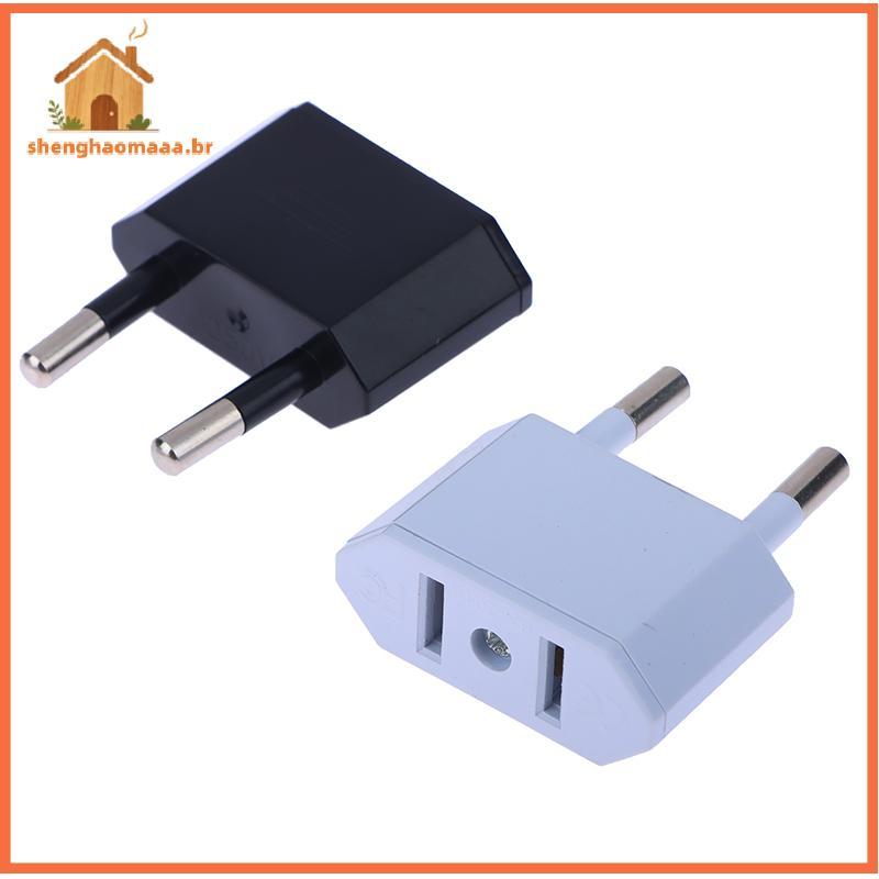 [SH] 2 Pcs Adaptador Ue Conversor De Viagem American China Eua Para Plug Euro Elétrico AC Electric Soet BR