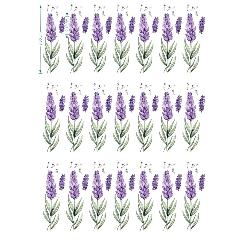 Decalque Hidro Transfer folha A4 - Flores Lavandas