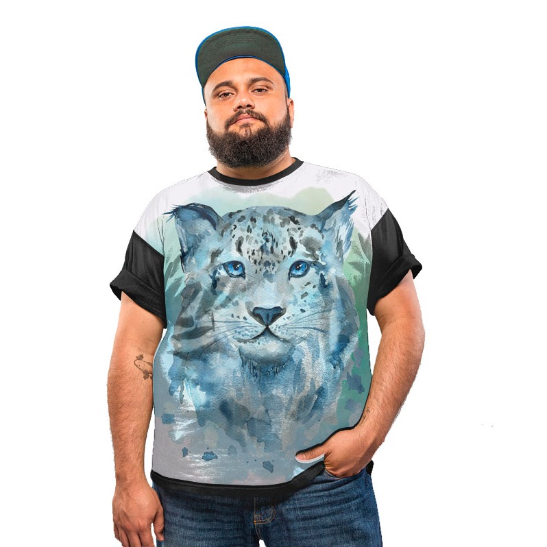 Camiseta Plus Size Tigre Branco Wild Snow Full Tiger