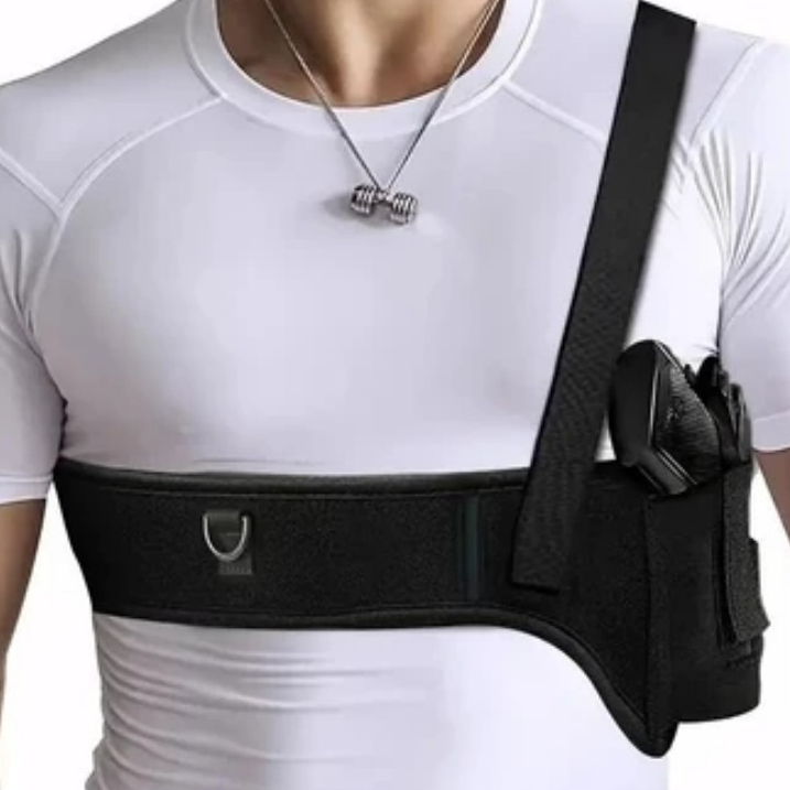 Coldre Velado Axilar Cintura Ajustável Full Size Ambidestro Neoprene