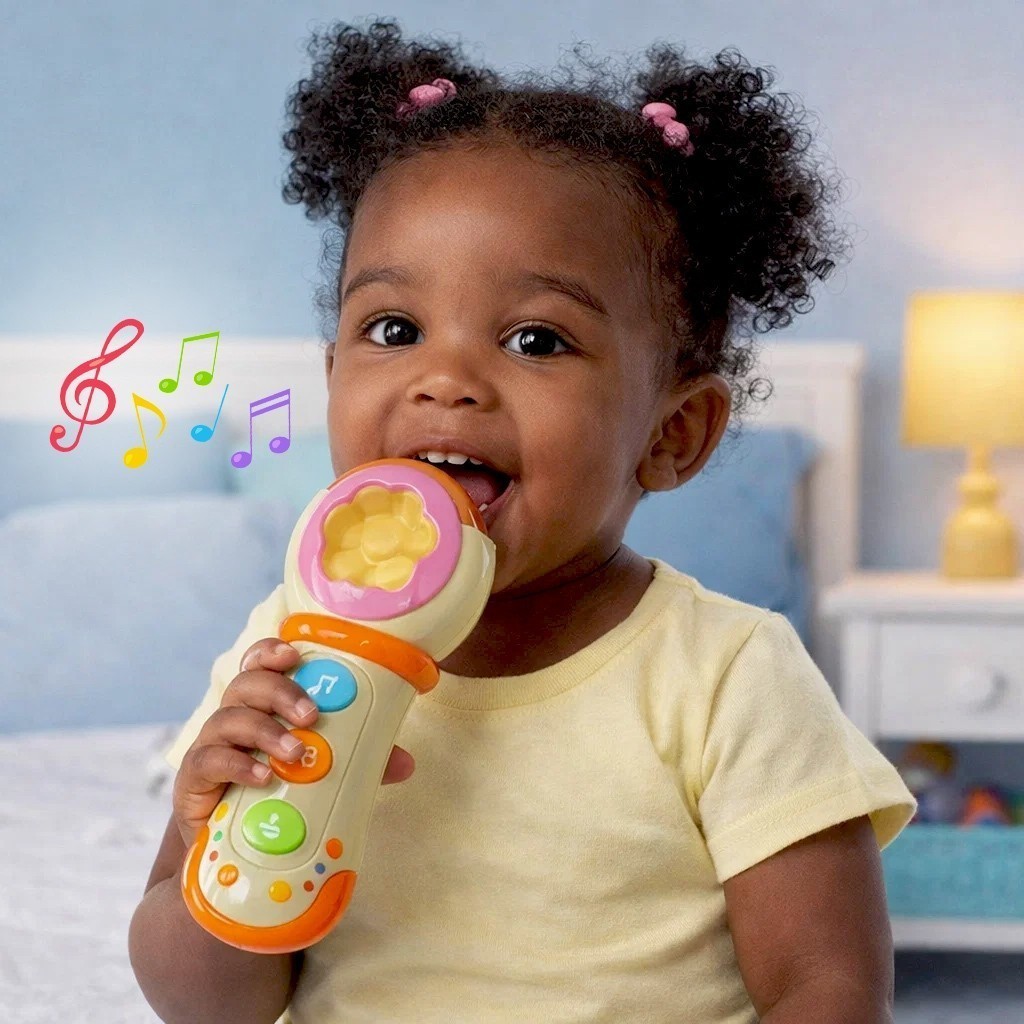 Microfone Musical Infantil Mini Brinquedo Som Portátil Karaokê Criança Cantoria