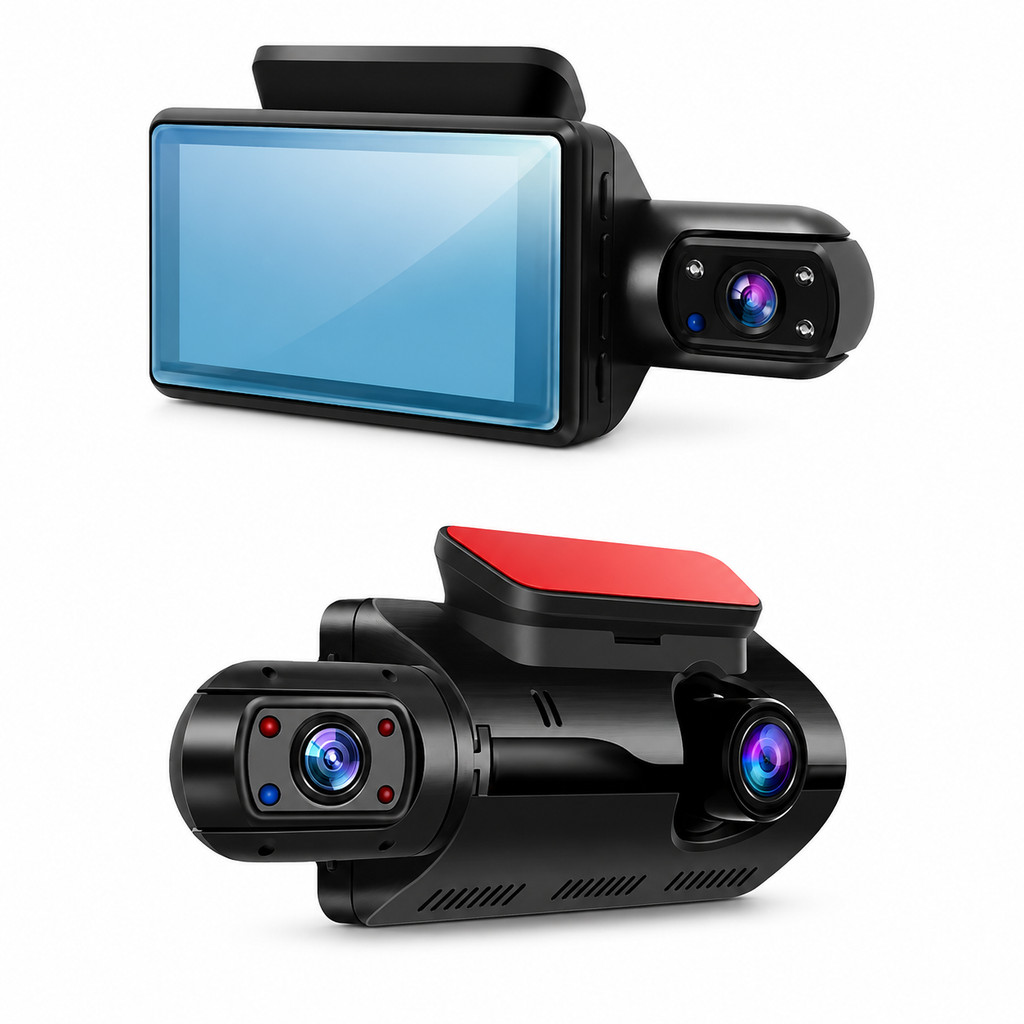 Câmera Veicular DVR WiFi Dupla Lente Full HD Frente e Interior Grande Angular Gravador Automotivo