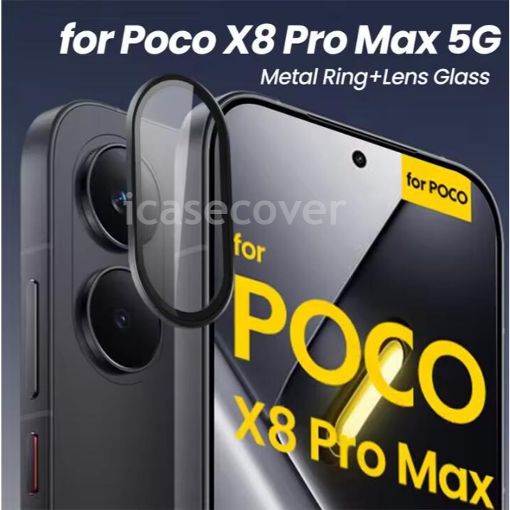 Capa De Lente De Metal Para Xiaomi POCO X8 Pro Max 5G X8Pro X8ProMax Completa Liga De Alumínio Anel Vidro Temperado Prot