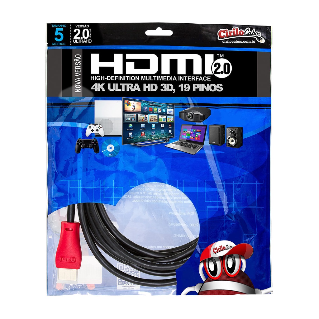 Cabo Hdmi 5 Mts - Fullhd 1080p Ps4pro Tv Ultra 4k Xbox One X