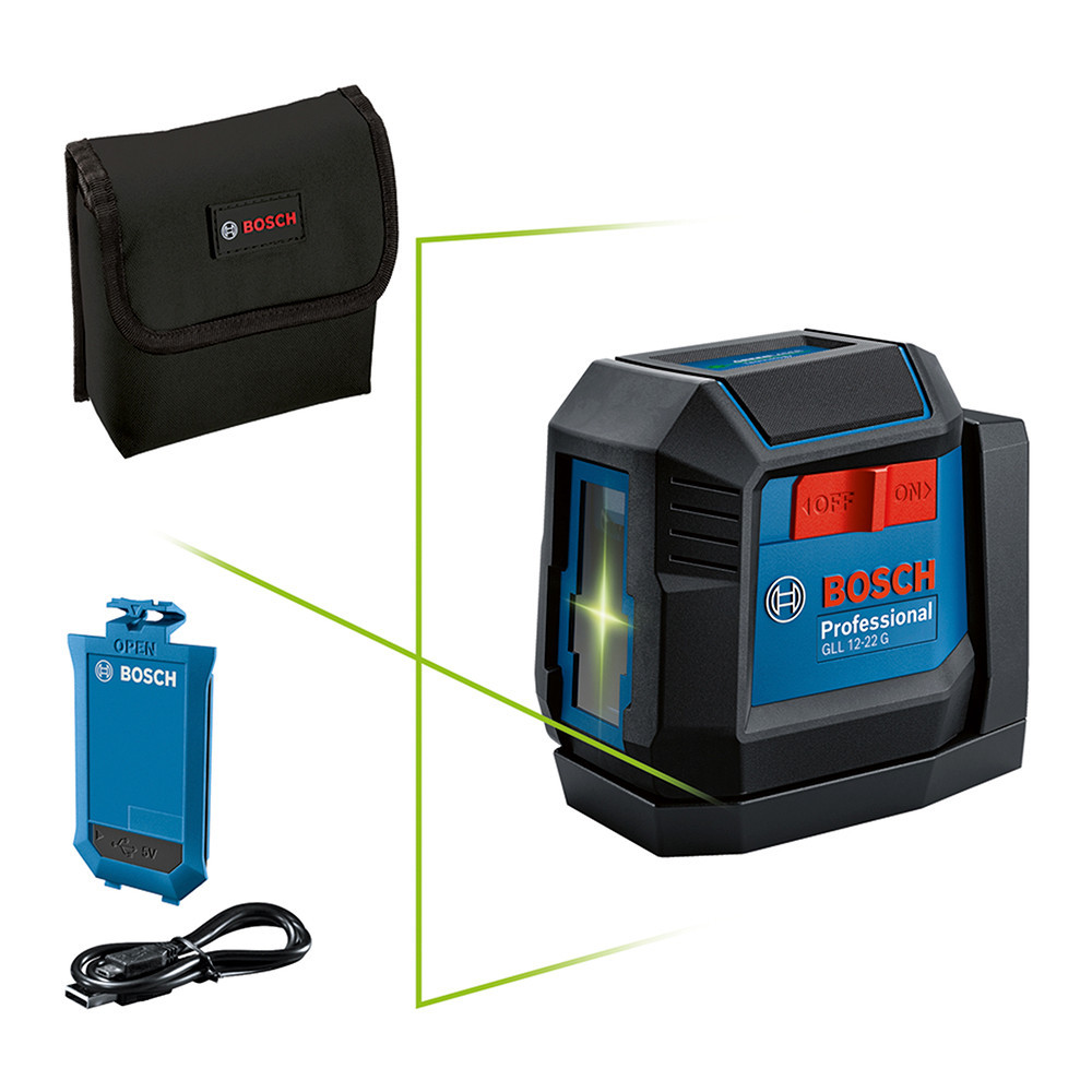 Nivel A Laser Bateria 3.7v Bosch Gll 12-22 G Verde