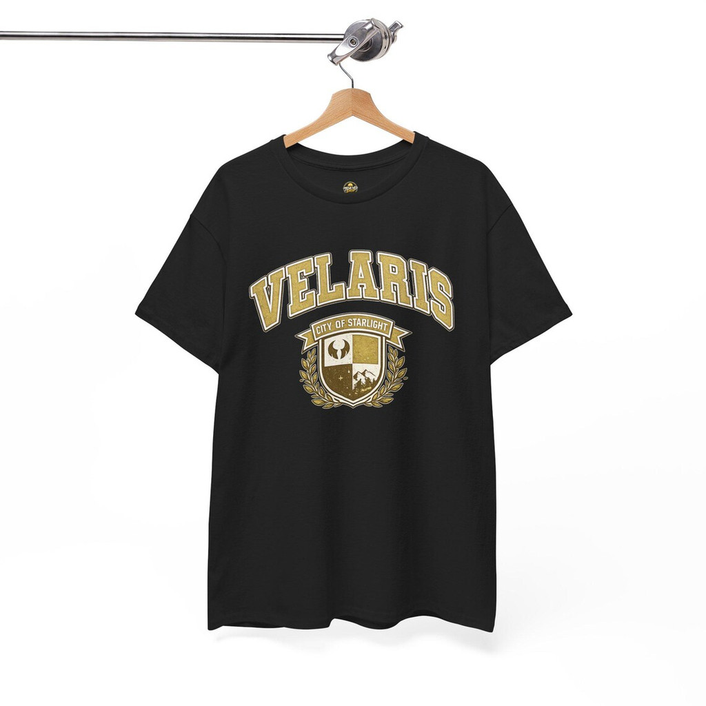 Camiseta Masculina Feminina Velaris City Of Starlight Brasão Dourado Estampa Universitária Unissex Envio Imediato