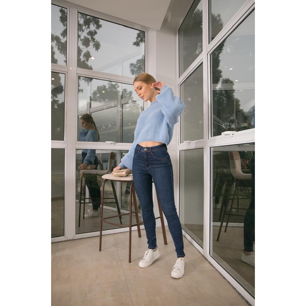 Calça Jeans Feminina Cigarrete Justa - Controle Térmico + Tecnologia Slim Compressora de Barriga - Modelo Ultra Ajustado