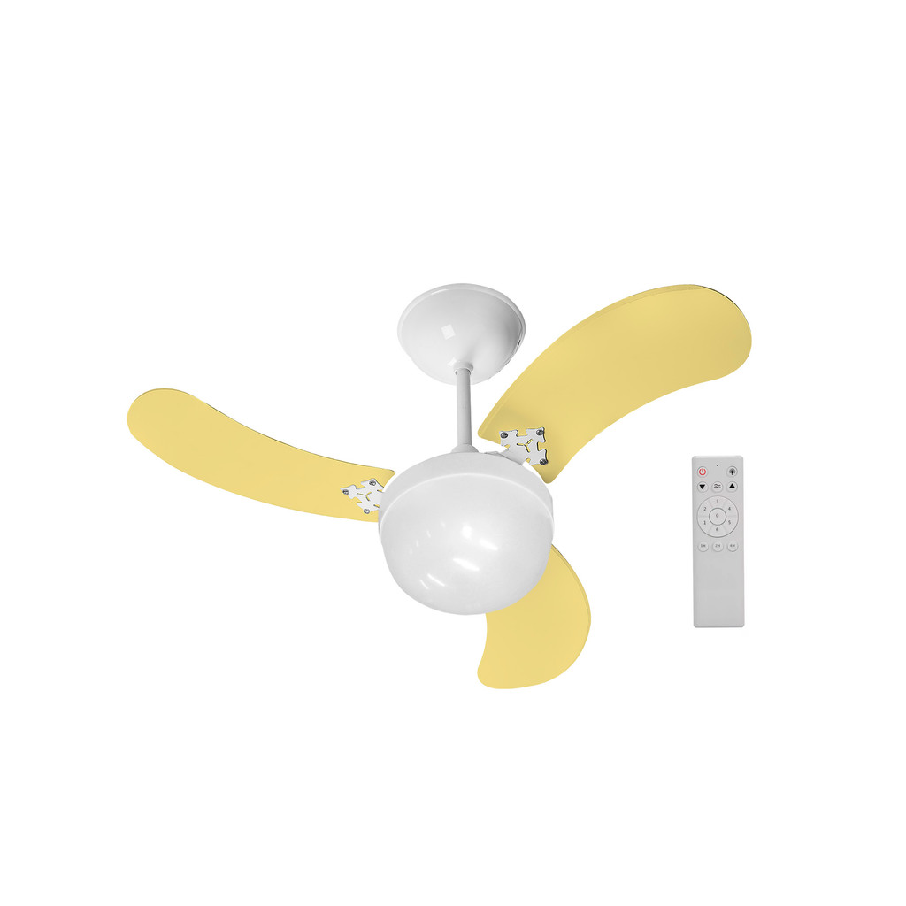 Ventilador de Teto Venti-Delta Inverter Ultra Colors Amarelo Bivolt + Controle