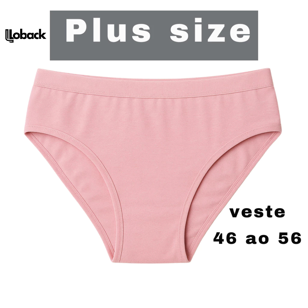 Kit 3 Calcinha Plus size Cintura Alta  Micro Fibra Forro100 % Algodão