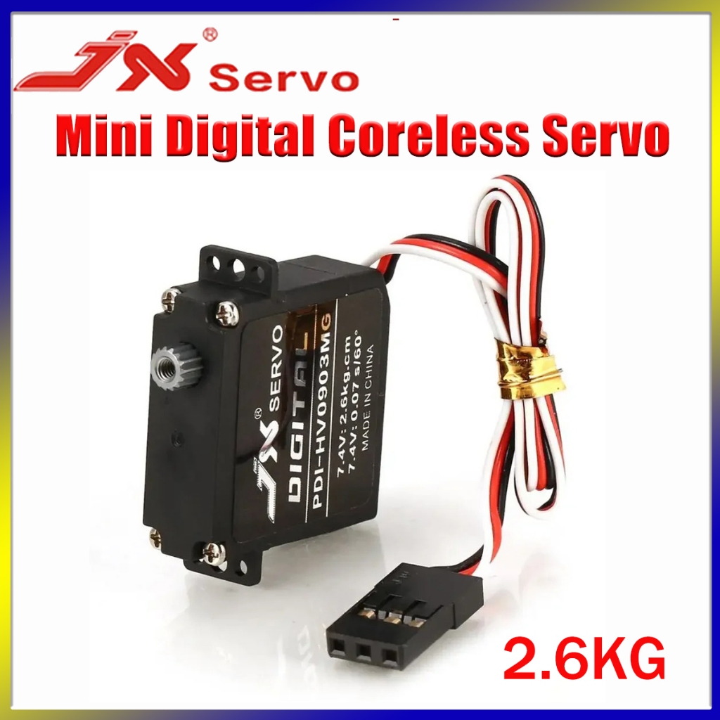 JX 2.6kg Mini Servo Coreless PDI-HV0903MG Engrenagem De Metal Digital DC6 ~ 7.4V Micro Motor Para Carro RC Asa Fixa Aviã