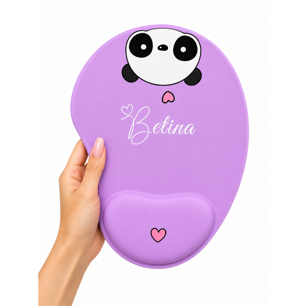 Mousepad Panda Personalizado – Estilo, Conforto e Delicadeza  Cute com Apoio de Pulso Personalizado