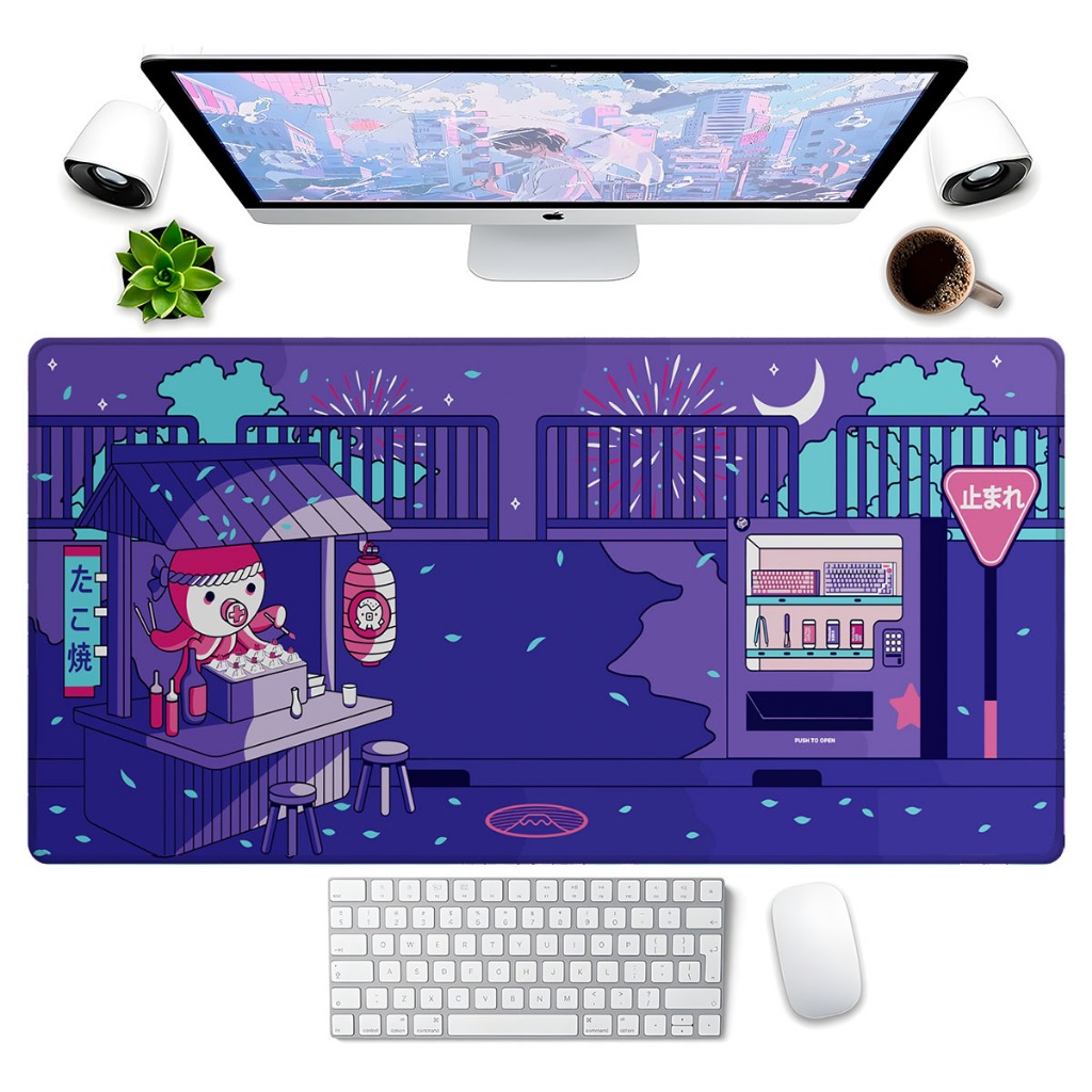 Mousepad Gamer Estampado Borda Costurada Vários Tamanhos Polvo Cute Coreano