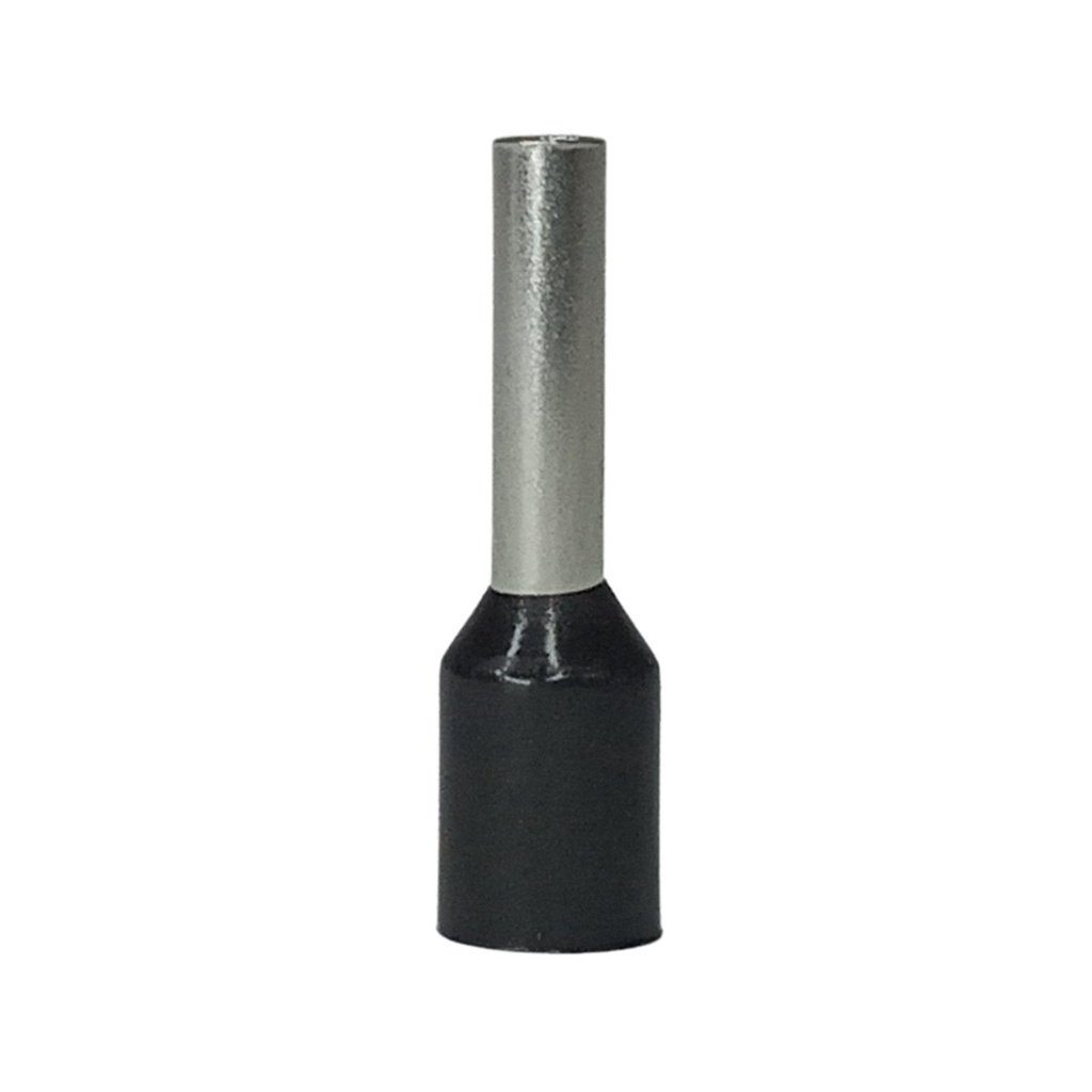 Kit 1000x Terminais Tubular Ilhós Retardante a Chama Preto 1,5mm Conector Elétrico Simples Tubo Pré Isolado