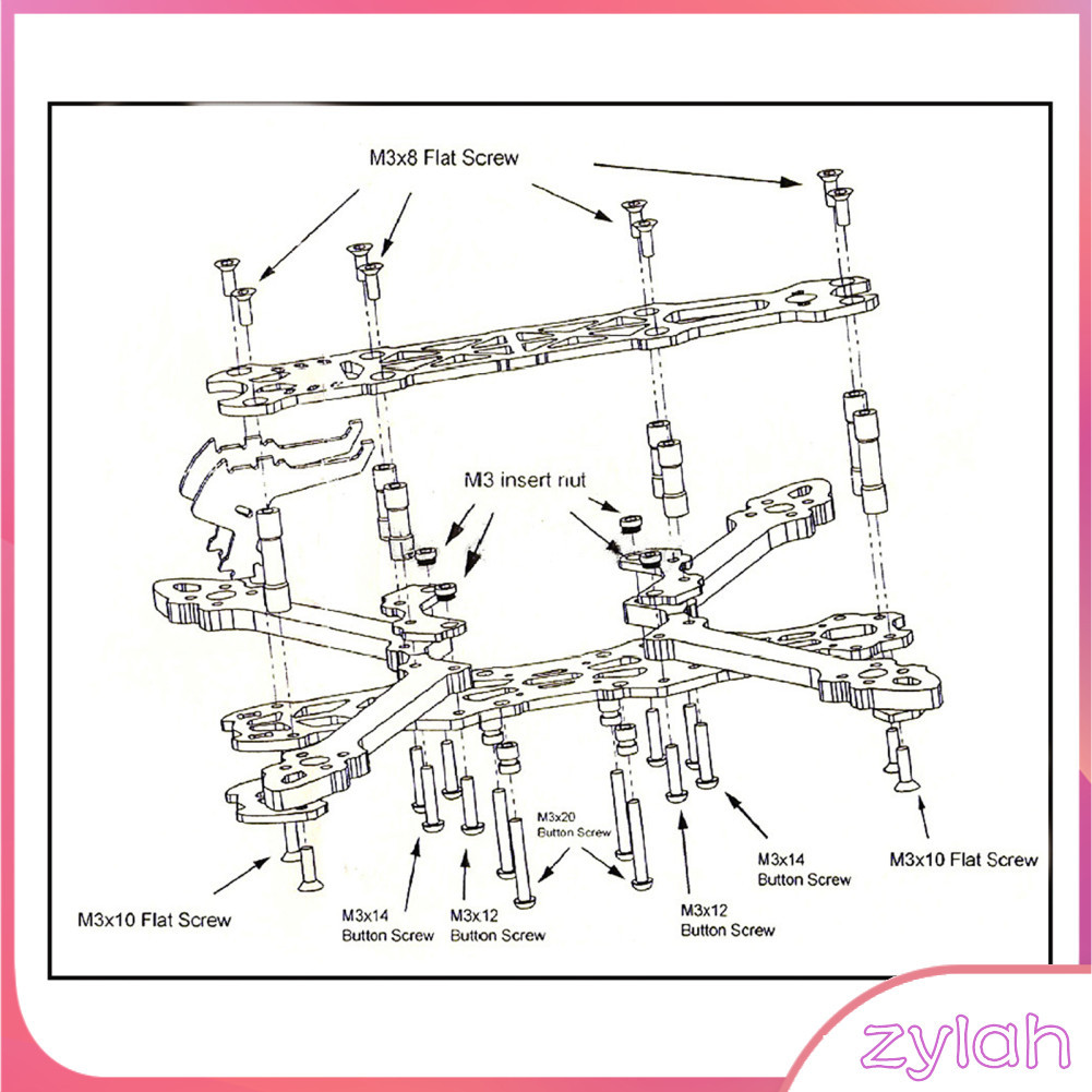 Zylah.br Mark4 7 polegadas 295 mm 5 mm braço quadcopter quadro 3K fibra de carbono FPV Freestyle Racing CNC processado