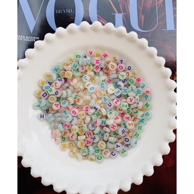 letras miçangas florescente de miçangas para montagem de bijuterias acessórios atelie artesanato