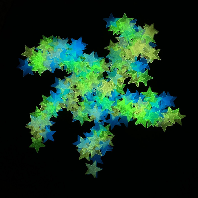 80 Kit Estrela Luminosa Remendo Fluorescente Estrelado Quarto Das Crianças Tridimensional Adesivo De Parede
