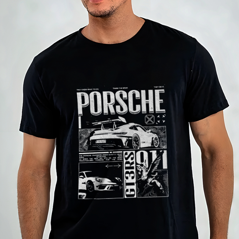 Camiseta Porsche 911 GT3 RS Streetwear 100% Algodão Unissex Camisa Esporte Carro Modelo Automóvel