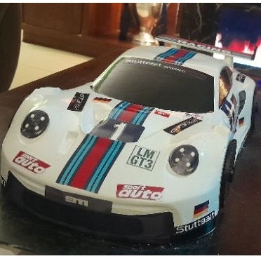 ** PROMOÇÃO **  Decoração escultura miniatura carro deporsche corrida 911 escala 1/10 46cm