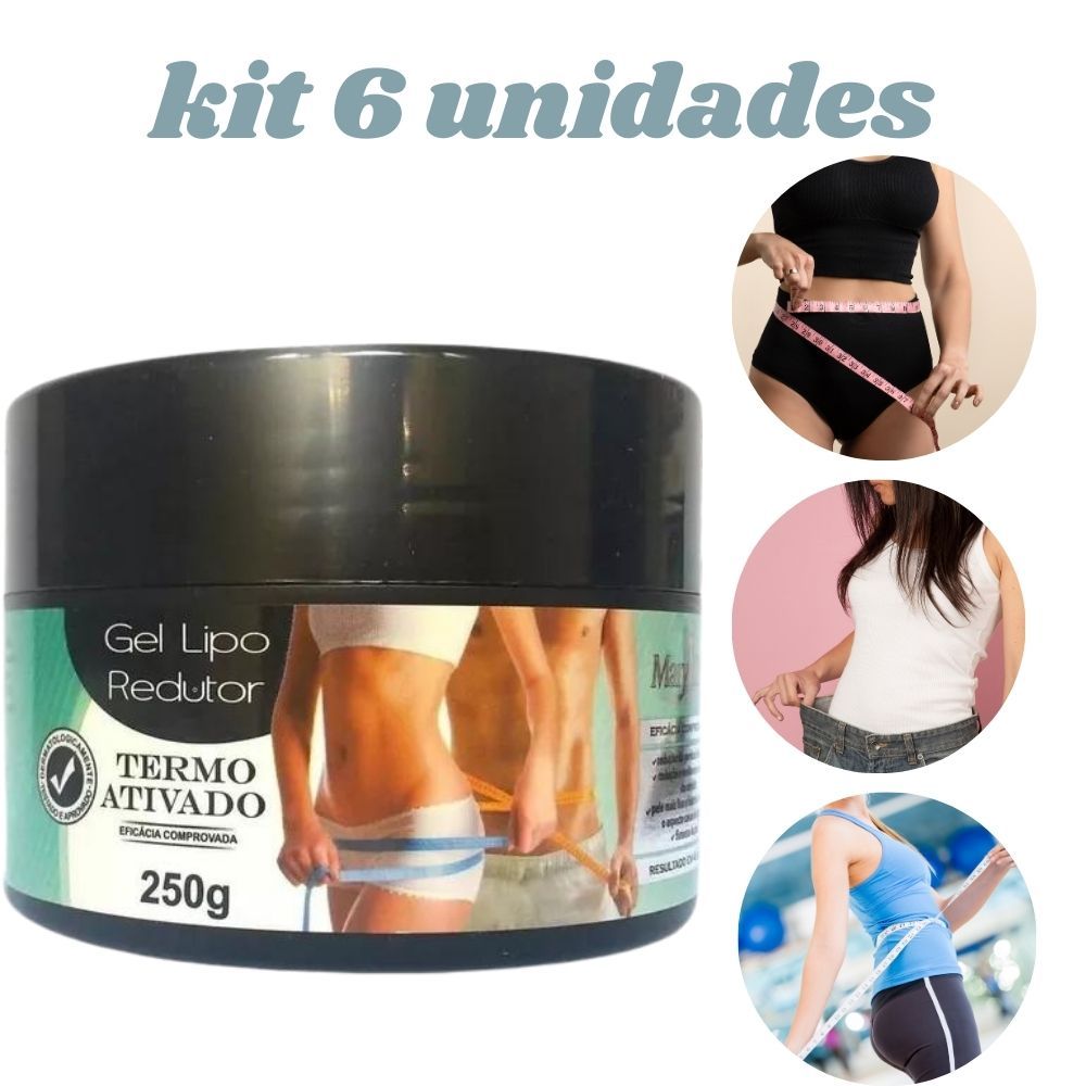 Kit 6 Gel Lipo Redutor Pele Mais Firme E Tonificada Promoção