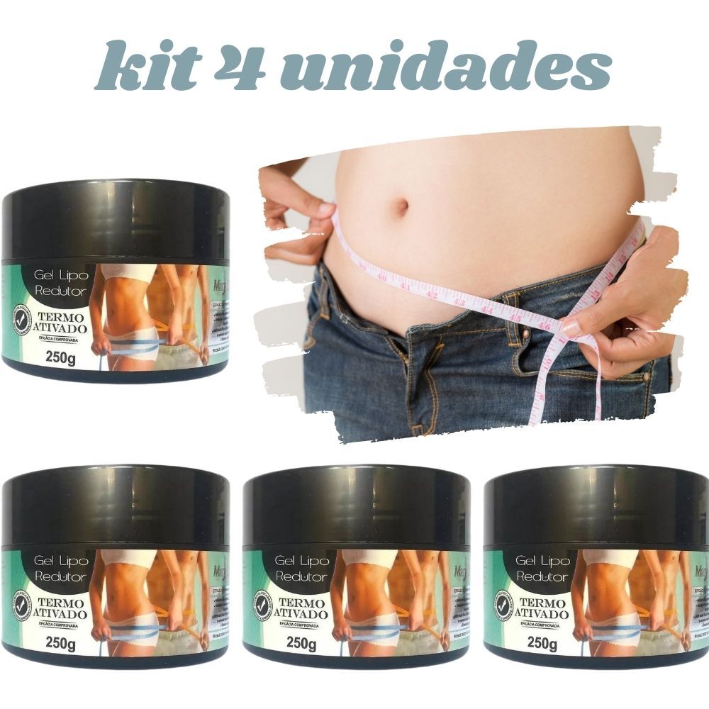 Kit 4 Gel Lipo Redutor Pele Firme E Hidratada Diariamente
