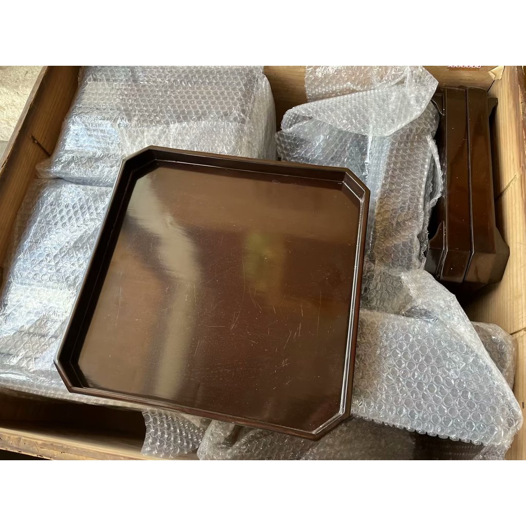 Fidelity Bens Antigos Embalagem Original Unboxing Dinastia Qing Período Toyo Madeira Laca Placa Quadrada 1890 Placa de N